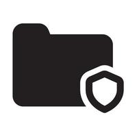 Secure Folder Icon Solid Style vector