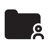 User Folder Icon Solid Style vector