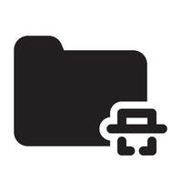 Scan Folder Icon Solid Style vector