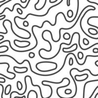 Abstract Contour Topographic Lines Pattern in Black and White vector