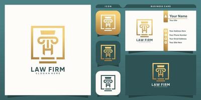 Law logo with initial H concept premium vector