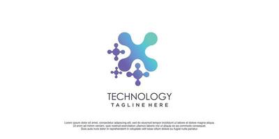 Tech logo with letter x concept premium vector