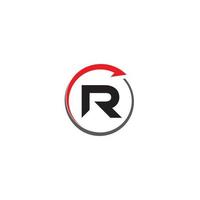 Letter R and Arrow logo or icon design vector