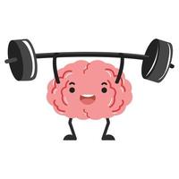 brain cartoon character happy flat vector