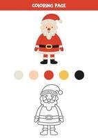Color cute cartoon Santa Claus. Worksheet for kids. vector