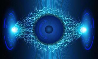 holograma de ojo moderno sobre fondo de tecnología vector