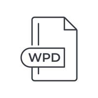 WPD File Format Icon. WPD extension line icon. vector