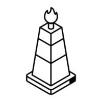 An editable isometric icon of flare tower vector