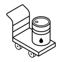 Easy to use isometric icon of oil can vector
