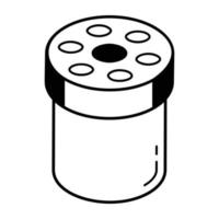 Check an outline icon of oil filter vector