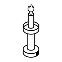 An editable isometric icon of flare tower vector