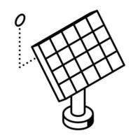 obtener un ícono isométrico moderno del panel solar vector