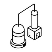 Download isometric line icon of warehouse vector