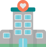 ilustração de construção de hospital em estilo minimalista png