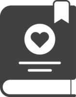 ilustración de libro y corazón en estilo minimalista png