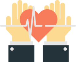 hand and heart illustration in minimal style png