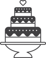 ilustração de bolo de casamento em estilo minimalista png
