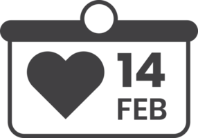 calendar date 14 february illustration in minimal style png