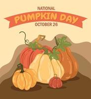 Pumpkin day card or background. vector illustration.