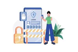 Login access protection Illustration concept. A flat illustration isolated on white background vector