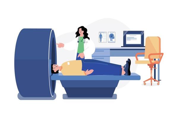 Body Checkup Illustration concept. A flat illustration isolated on white background