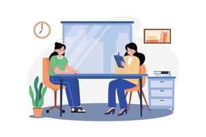 Employee Interview Illustration concept. A flat illustration isolated on white background vector