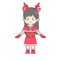 Christmas girl costume png