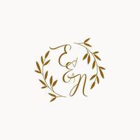 EN initial wedding monogram logo vector