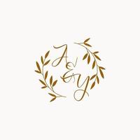 AY initial wedding monogram logo vector