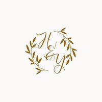 HY initial wedding monogram logo vector