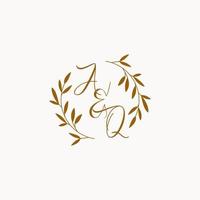 AQ initial wedding monogram logo vector