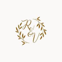 RV initial wedding monogram logo vector