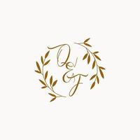 QF initial wedding monogram logo vector