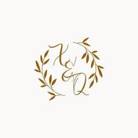 XQ initial wedding monogram logo vector