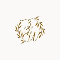 ZW initial wedding monogram logo vector