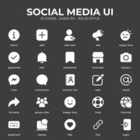 Social Media UI Icon With White Color vector