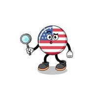 Mascot of united states flag searching vector