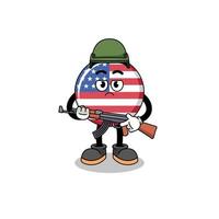 Cartoon of united states flag soldier vector