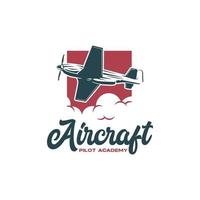 Aircraft, airplane logo or label vector