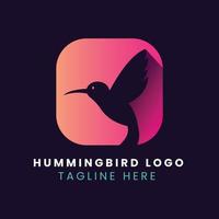 Gradient hummingbird logo template vector