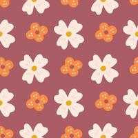 Floral Vector Seamless Pattern in Flat Style for Fabric, Wrapping Paper, Postcards, wallpaper