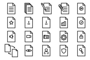 ilustración del icono del conjunto relacionado con el documento. estilo de icono de línea. diseño vectorial simple editable. píxel perfecto a 32 x 32 vector