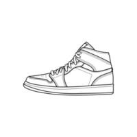 ilustración vectorial de zapatillas de deporte en blanco y negro, zapatos de baloncesto zapatos para jóvenes vector