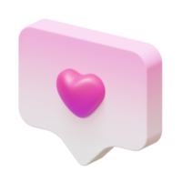 Valentine Love Chat Isometric 3D Render Element png