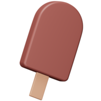 Chocolate ice cream stick 3d rendering isometric icon. png