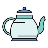 Home teapot icon color outline vector