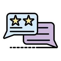 Vote chat icon color outline vector