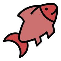 Fish icon color outline vector