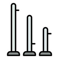 Scaffold bar icon color outline vector