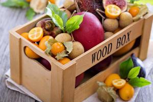 Exotic fruits in a crate photo